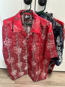 LOTE de 3 Camisas Botones Hombre Rojo Azul Negro Diseño Street Culture XL - Imagen 1 de 11
