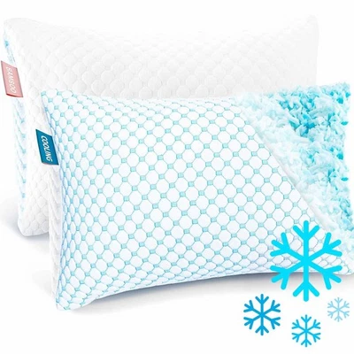 Adjustable Cooling Pillow, Memory Foam With Cold Gel, Queen, White - Image 1 of 4