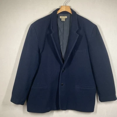 Vintage Eddie Bauer Sports Jacket Mens XXL Blue Wool Blazer Single Breasted Coat - Image 1 of 4