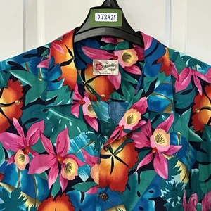 Camicia hawaiana Hilo Hattie 4XL multicolore floreale Aloha casual Islandwear uomo USA - Foto 1 di 7