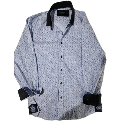 Camisa de vestir Coogi Luxe para hombre L 16,5-17 azul cachemira calce ajustado manga larga Foto 1 de 4