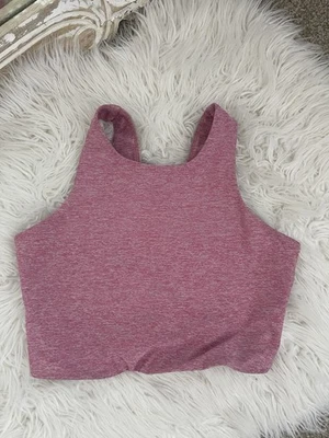 Top corto rosa jaspeado Outdoor Voices talla pequeña yoga correr ropa deportiva Foto 1 de 3