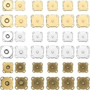 30 juegos de broches de presión magnéticos de ciruela, 14 mm y 18 mm botones magnéticos de metal magnético a presión Cl - Imagen 1 de 7