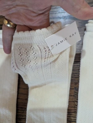 Nuevo Conjunto Jamie Kay para Niñas Paquete 4 Calcetines Hasta la Rodilla de Algodón Pointelle Talla 8-10 Foto 1 de 4