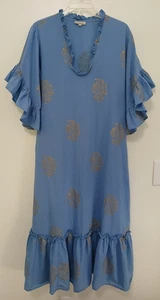 Wunderschönes Maxikleid Fitzroy&Willa unstrukturiert periwinkle blau Größe L Übergröße - Bild 1 von 8