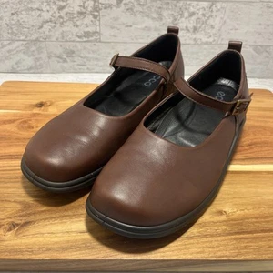 Ecco Simpil Mary Jane Flats Brown Leather Sz 40 EU - 9 / 9.5 US - EUC - Picture 1 of 11