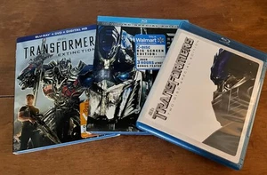 3 Blu-Ray DVD Lot Transformers Revenge of the Fallen Age of Extinction w/ Slip - Picture 1 of 4