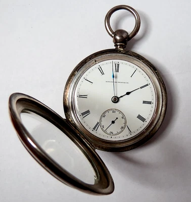 ANTIQUE 1877 WALTHAM POCKET WATCH BARTLETT KEY SET S'18 COIN SILVER CASE 173 grm - Image 1 of 4