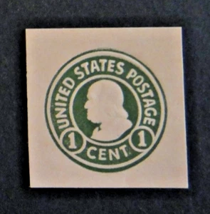 US Stamped Envelope U422 1c 1917 Cut Square Green on Oriental Buff - Picture 1 of 3