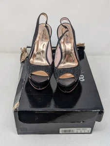 Andrea durchsichtige schwarze Strass-Slingback-Heels Größe 6 - Bild 1 von 8
