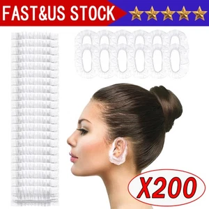 200x Clear Disposable Ear Protectors Waterproof Ear Covers for Hair Dye Bathing - Picture 1 of 20