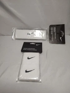 Nike Swoosh Stirnband und Bizepsbänder in Weiß: Neu & Versiegelt - Bild 1 von 4