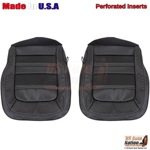 2015 -2022 GMC Canyon Denali Driver & Passenger Bottoms Perf Leather Cover Black - Picture 1 of 4