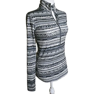 NIKE PRO Maglione Donna Tg S Dri-Fit Caldo 1/2 Zip L/S Nero Bianco - Atletico - Foto 1 di 12