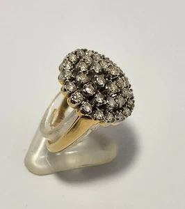 18CT YELLOW GOLD COCKTAIL RING CLAW SET WITH 37X DIAMONDS TOTALLING 1.95CTS - Picture 1 of 5