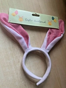 BNWT New Easter Bunny Ears Headband - White with Pink Ears - Picture 1 of 3