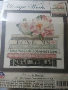 Design Works Love is Books Cross Stitch Kit 10" x 10" # 2979 * - Picture 1 of 3