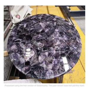 36" Round Amethyst Stone Center Sofa Coffee Table Hallway Garden Table Home Decr - Picture 1 of 5