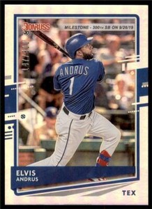 2020 Donruss Milestone Stat Line #156 Elvis Andrus /300 - Texas Rangers