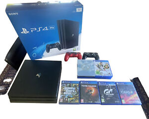 Sony PlayStation 4 Pro Console di gioco 1TB con 2 DualShock 4 Controller + 10 Games