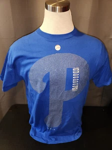 OFFICIALLY LICENSED MLB PHILLIES T-SHIRT NEW WITH TAGS BIG P BLUE - Picture 1 of 3
