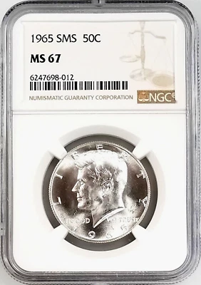 1965 SMS Kennedy Half Dollar certified MS 67 by NGC!  - Image 1 of 4