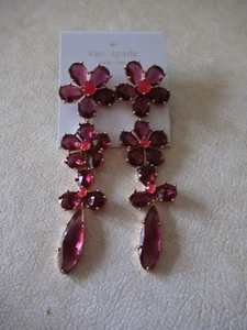Neu mit Etikett Kate Spade atemberaubende lineare Statement-Ohrringe in voller Blüte/beere bunt - Bild 1 von 12