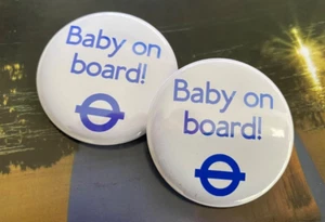 2 x Baby on board 38mm Brand New Button Pin Badge. FREE UK POSTAGE - Picture 1 of 2