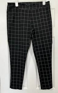 Zac and Rachel pantaloni donna XL pull-on nero/bianco check slim fit gamba affusolata - Foto 1 di 8