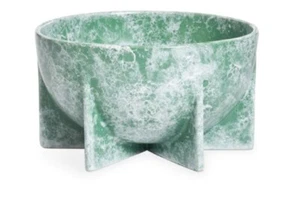 Ciotola centrotavola alta Jonathan Adler ceramica verde Berlino art deco RITIRATA - Foto 1 di 9