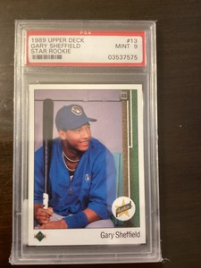 1989 Upper Deck #13 Gary Sheffield Rookie Baseball Card PSA 9 Mint