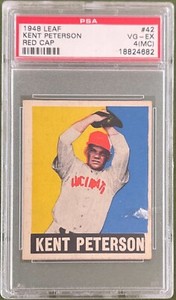 1948 LEAF KENT PETERSON RED CAP #42 PSA 4 (MC) CINCINNATI REDS