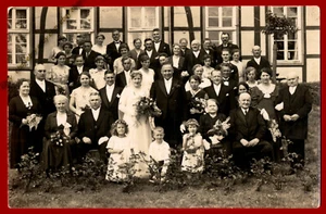 #31789 RODENBERG Germany 8.6.1933. Wedding photo PC size RPPC FREHE - Picture 1 of 2
