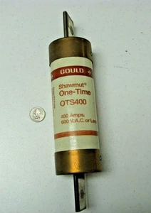 Gould/Shawmut OTS400/OTS-400 One-Time/One Time 400 Amp, 600 VAC - Picture 1 of 2
