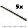 5x Connettori strip line 40 pin poli Femmina separabile 2.54mm circuito stampato