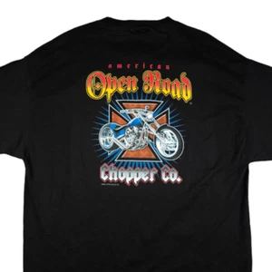 Vintage Open Road Chopper T Shirt Mens Size 2XL Y2K American Biker Motorcycle - Picture 1 of 8