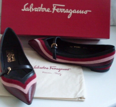 Ferragamo Italy Designer Pointed Toe Ballet Pump Flat Shoes Size 4.5 UK 2 EU35 - Image 1 of 4