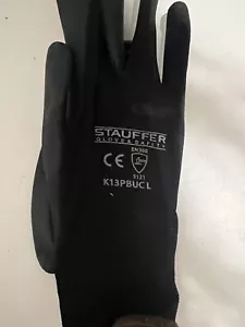 8 Pack Of Polyurethane Coated Gloves Magid Roc ~ Striped Wrists Black - Picture 1 of 5