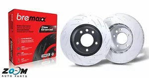 Genuine Bremaxx Slotted Disc rotor Rear Pair For Mitsubishi Lancer Evo 6 7 8 9 - Picture 1 of 9