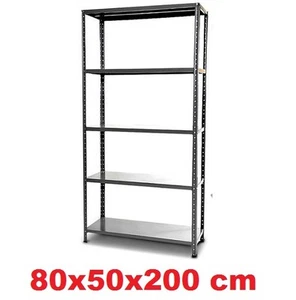 SCAFFALE METALLICO 5 RIPIANI CON RINFORZO SCAFFALATURA METALLICA CM 80X50X200 - Foto 1 di 1