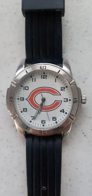 WORKING Chicago Bears Watch Game Time Men Stainless Steel NFL Round New Battery - Image 1 of 4