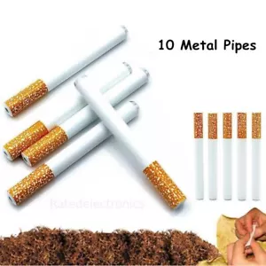 Pipa Durevole 10PCS Autopulente One Hitter Metallo Pipistrello Tabacco Fumo US - Foto 1 di 8