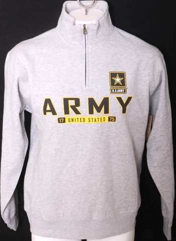 NEW US Army Black Knights Blue 84 LS 1/4 Zip Gray Pullover Sweatshirt Mens L Cover