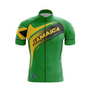 Jamaica Team Cycling Jersey Men's Cycling Shirt Bike Bicycle Jersey Full Zip