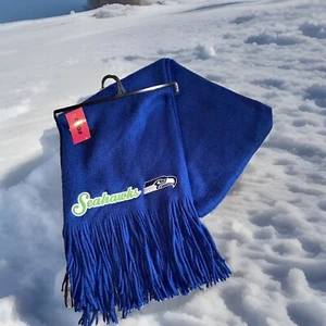 Grande sciarpa Seattle Seahawks logo morbidissima oversize con frange - blu navy - NFL - Foto 1 di 3