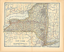 Original 1903 Antique Map Population Table New York Dodd Mead & Co 12"X10"