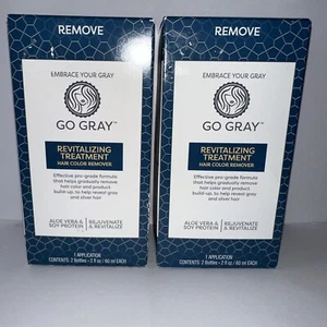 Set Of 2 Go Gray Revitalizing Treatment Hair Color Remover Reveal Gray & Silver - Picture 1 of 4