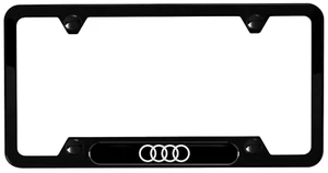 AudiGear Black Aluminum Audi Rings Logo License Plate Frame (2-pack) - Picture 1 of 2