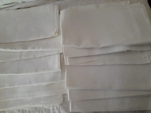 LOTTO 14 TOVAGLIOLI VINTAGE LINO BIANCO ♡ MOTIVO FLOREALE VITTORIANO 20" X 22" - Foto 1 di 4