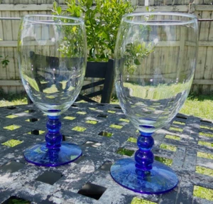 Vintage Libbey Metropolis Mediterranean Blue Iced Tea Glasses - Picture 1 of 15